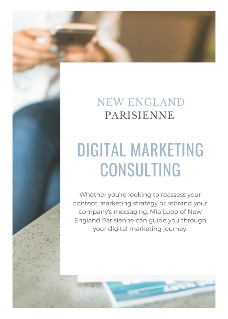 Mia Lupo, New England Parisienne, Digital Marketing Consulting 1