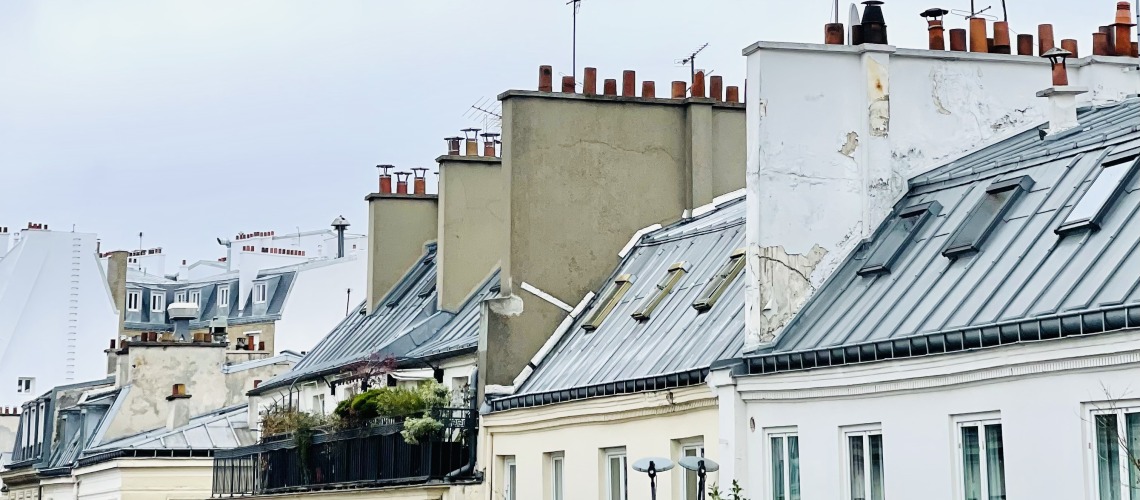 Paris rooftops in 9th arrondissement